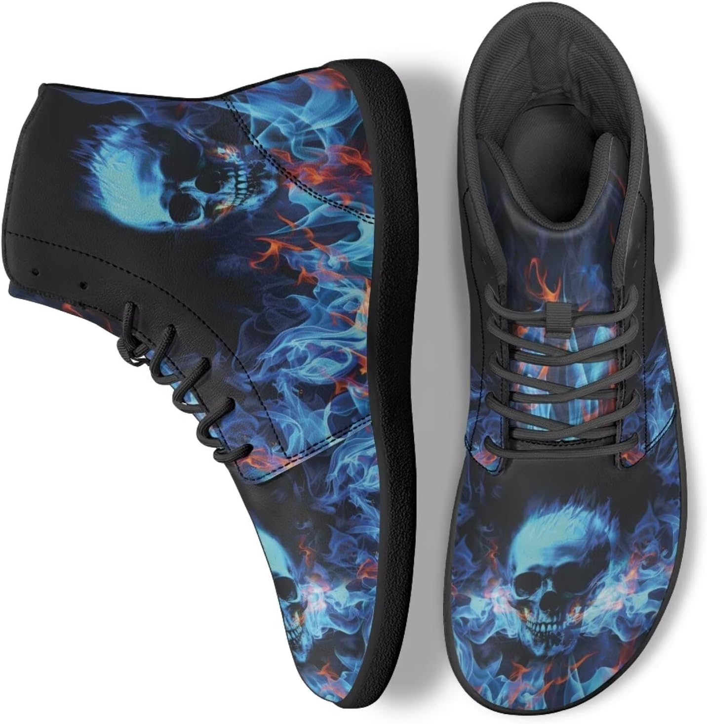 

Кроссовки JoyLamoria Skull Platform, повседневные высокие кроссовки на шнуровке, хип-хоп готические кожаные туфли, черные