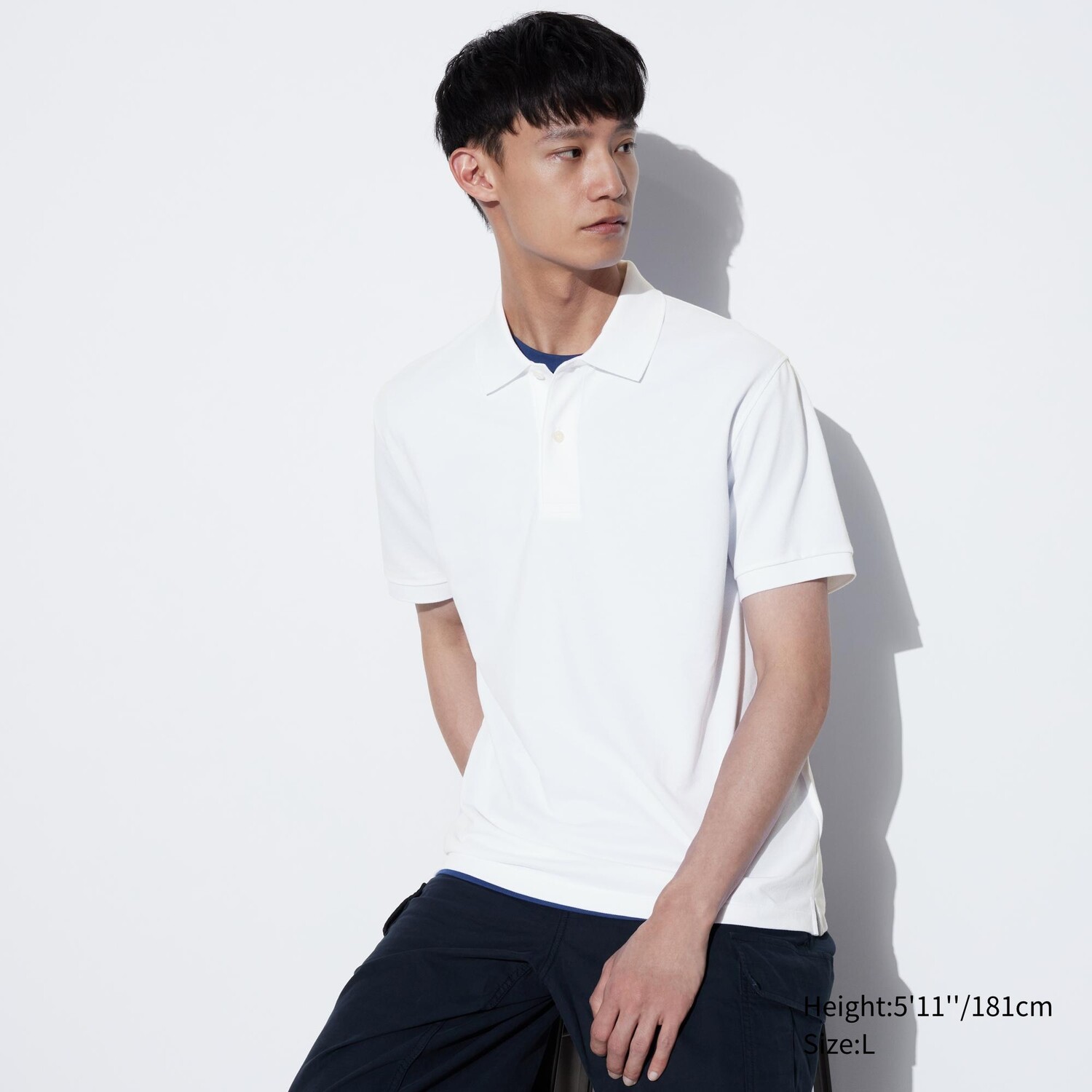 

Поло Uniqlo Airism с короткими рукавами, белый