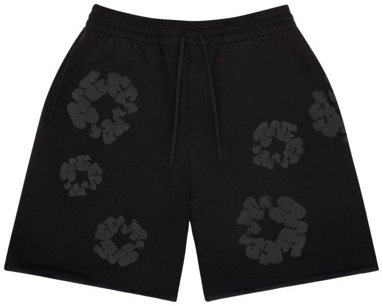 

Джинсовые шорты Denim Tears Faded Mono Cotton Wreath Sweatshorts, черный