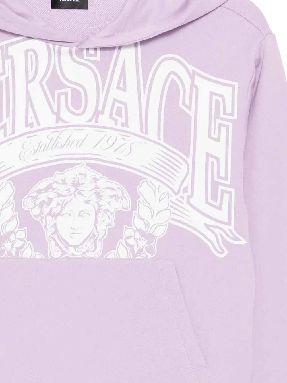 Худи с капюшоном и графическим принтом Versace Kids, фиолетовый — фото 3