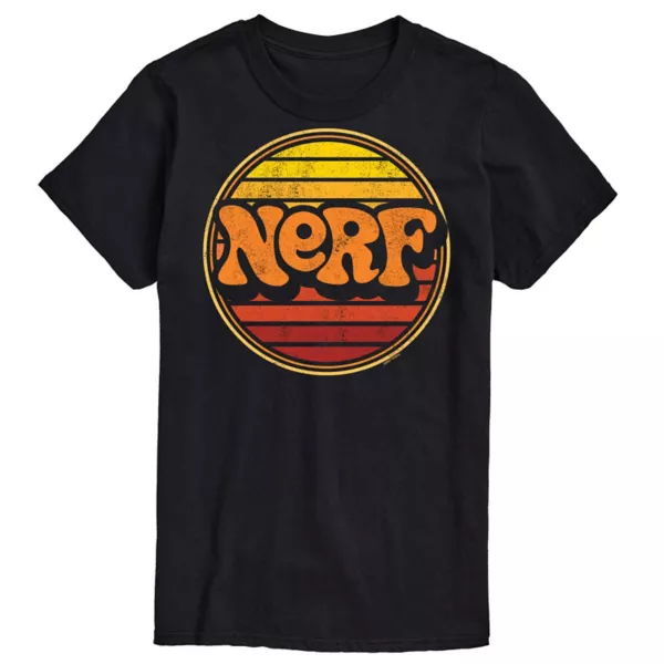 

Мужская футболка с ретро-графикой заката Nerf, черный
