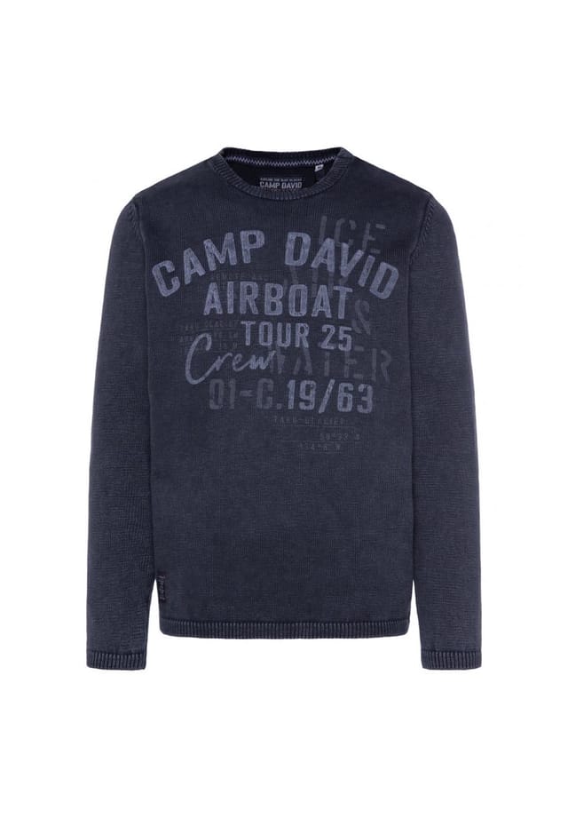 

Свитер вязаный свитер r-neck Camp David, синий