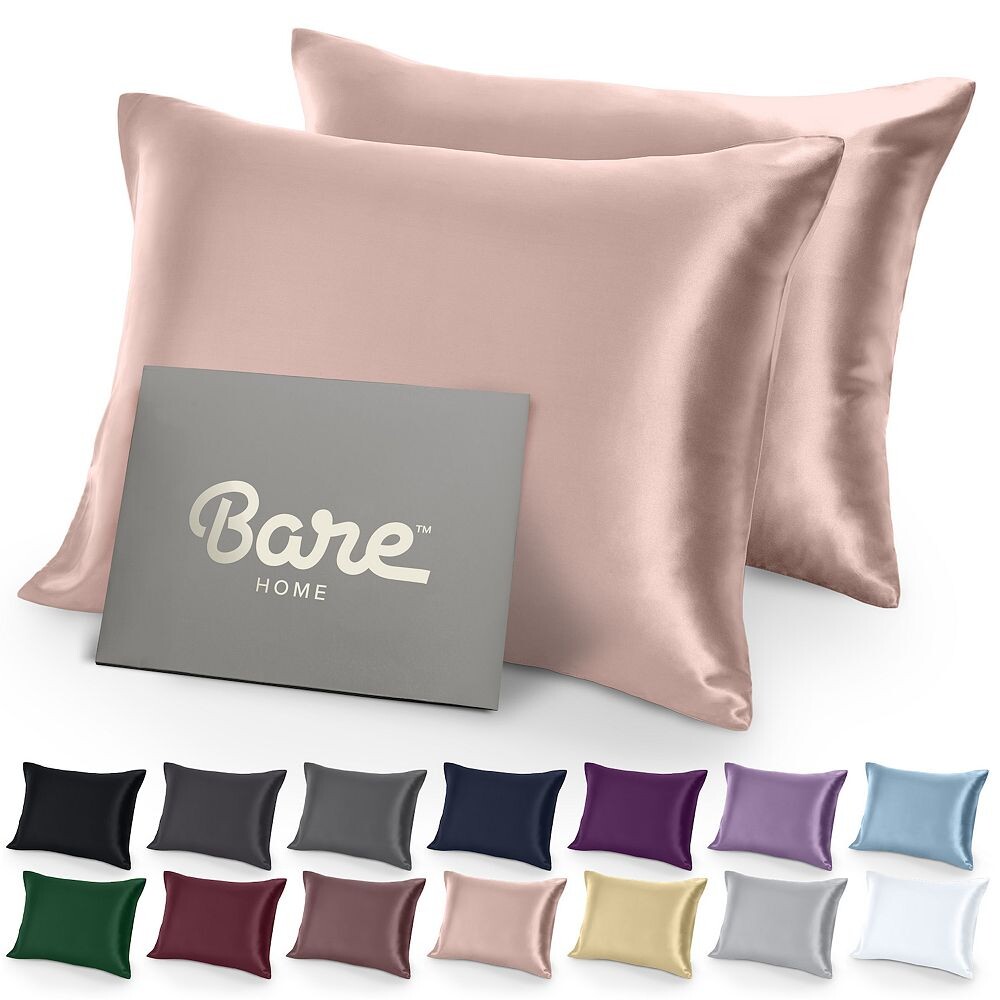 

Набор наволочек из атласа с застежкой-конвертом Bare Home, цвет Blush