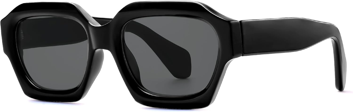 

Солнцезащитные очки VANLINKER квадратной формы для мужчин и женщин в стиле ретро-винтаж, массивные, многоугольные, прямоугольные, модель VL9883, C1-grey Lens/Black Frame