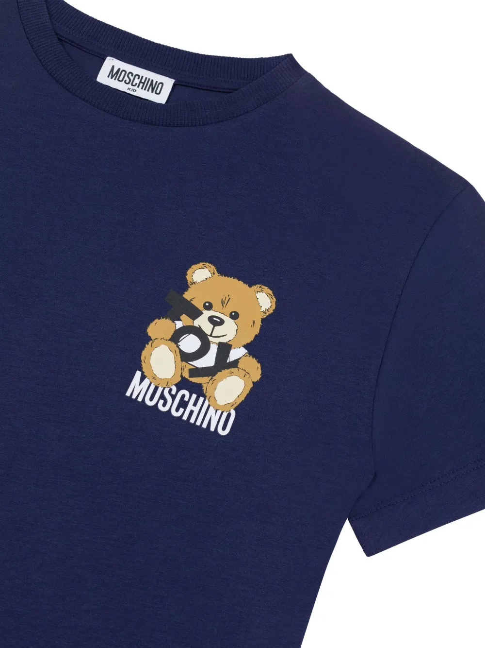 Футболка с принтом Teddy Bear Moschino Kids, синий — фото 3