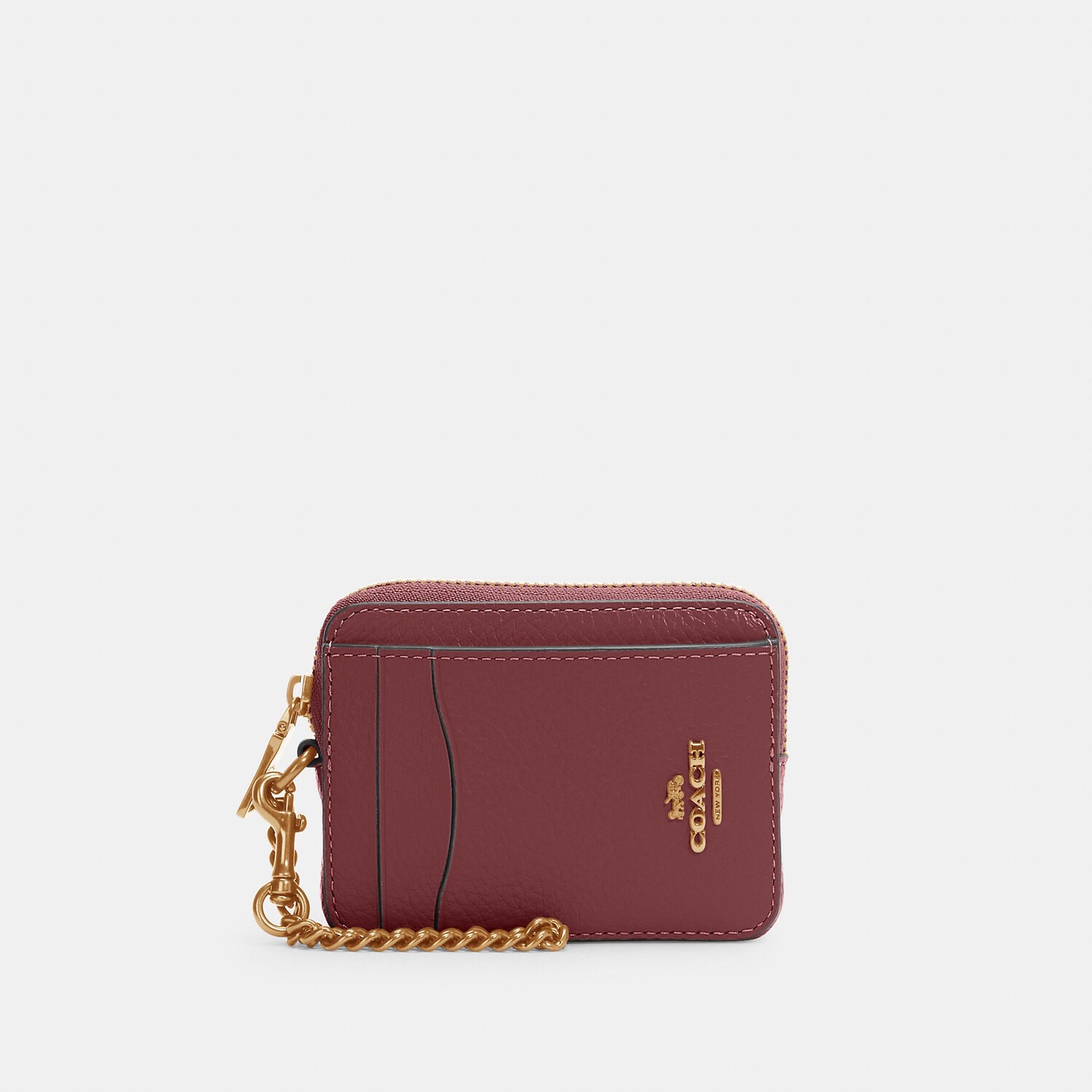 

Чехол для карточек Coach Outlet на молнии, цвет Gold/Vintage Mauve