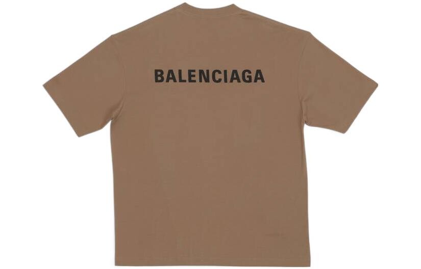 Футболка мужская Balenciaga Back Logo Regular, бежевый — фото 2