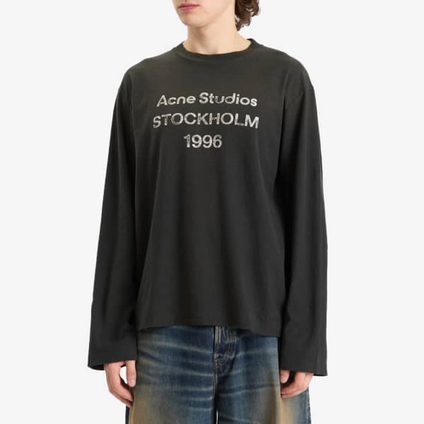 Футболка с длинным рукавом с логотипом Edden 1996 Acne Studios, Faded Black — фото 2