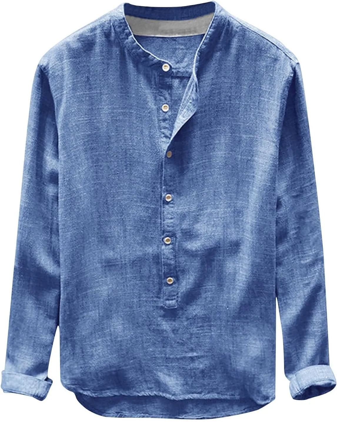 

Льняная рубашка-поло для мужчин с длинным рукавом и манжетами HJINGSUN