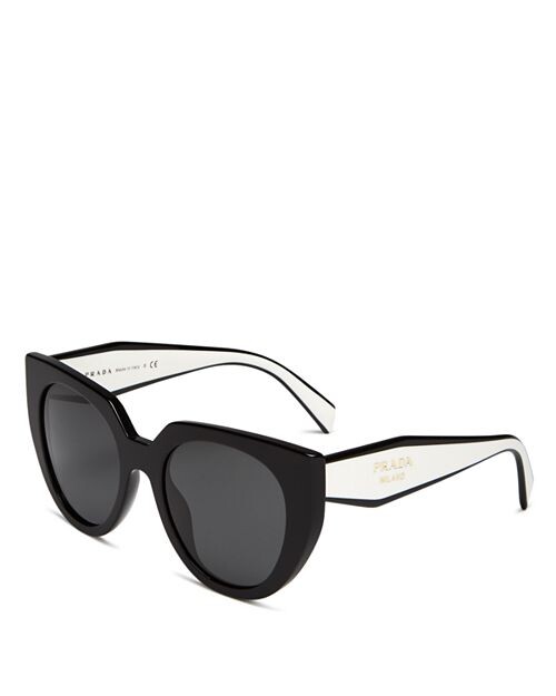 

Солнцезащитные очки «кошачий глаз», 52 мм Prada, цвет Black