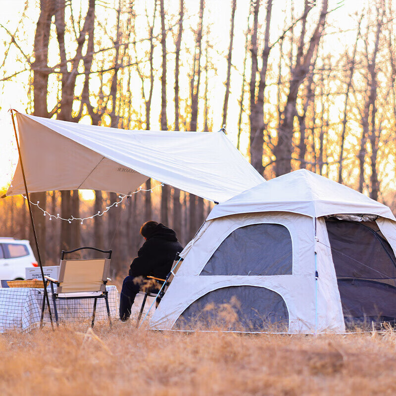 

Полностью автоматическая палатка Jingdian Guangnian (с одной дверью), кремовая палатка на 34 человека (с двойной дверью), кремовая палатка с двойным навесом