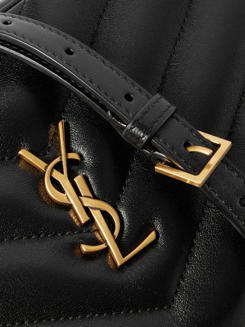 Сумка через плечо 'Loulou' из стеганой текстурированной кожи SAINT LAURENT, черный — фото 4