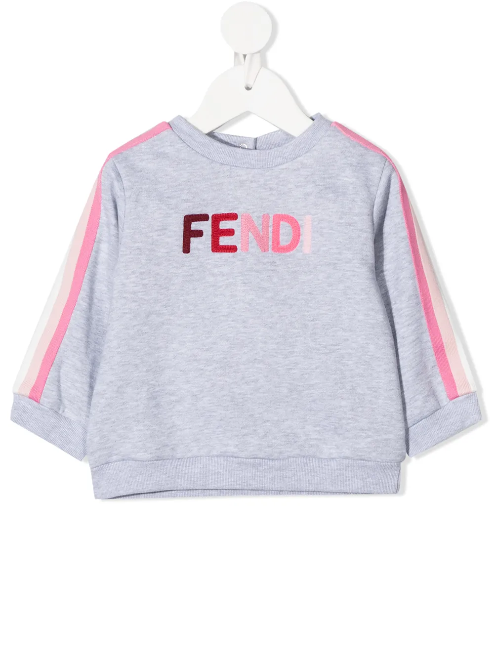 Толстовка с вышитыми логотипом FENDI KIDS, серый
