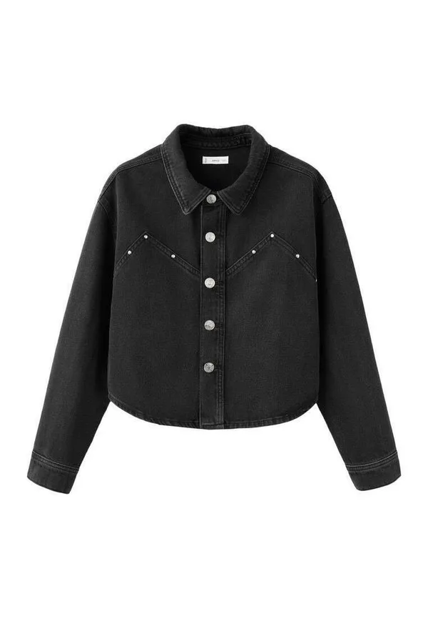 Подростковая джинсовая куртка Mango Kids, Black Denim — фото 4