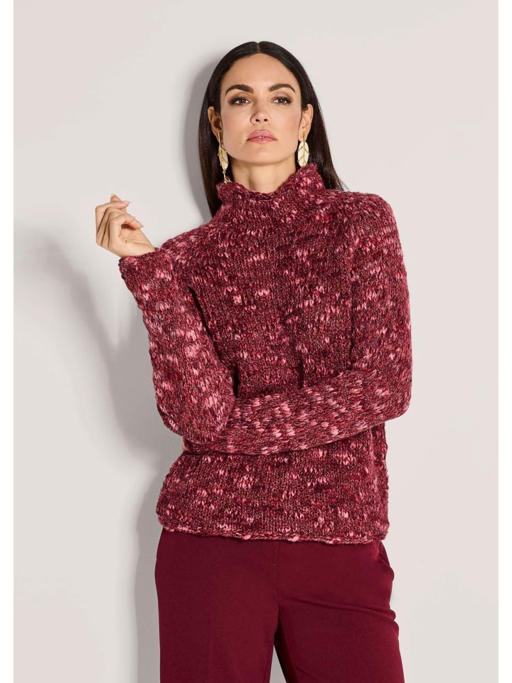 

MADELEINE Элегантный свитер крупной вязки со стойкой, цвет винный / разноцветный