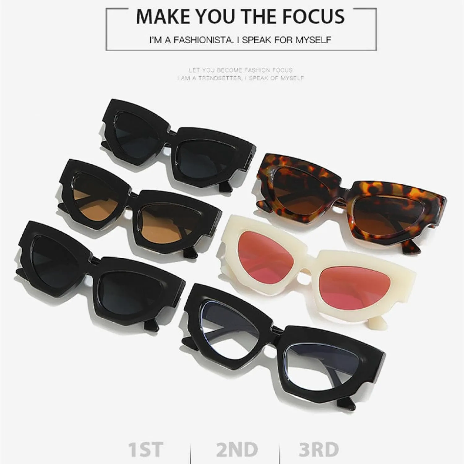 

Солнцезащитные очки «кошачий глаз» неправильной формы для женщин и мужчин, роскошные, винтажные, панк, модные, многоугольные, UV400 TVTBBVV, C6blackwhite