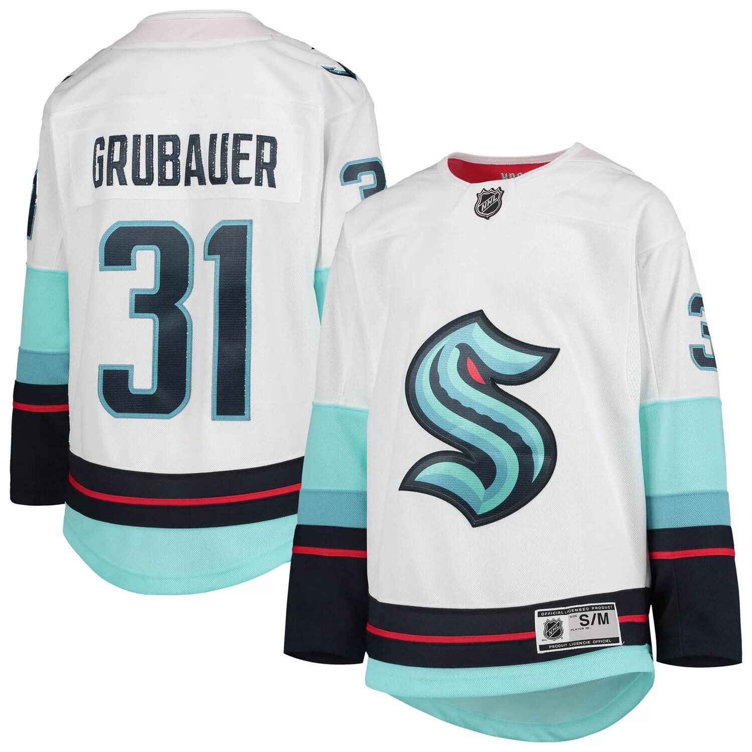 

Молодежная футболка Philipp Grubauer White Seattle Kraken Away Premier Player Outerstuff