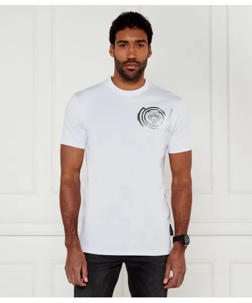 

Футболка с тигровой фольгой Loose fit Plein Sport, белый