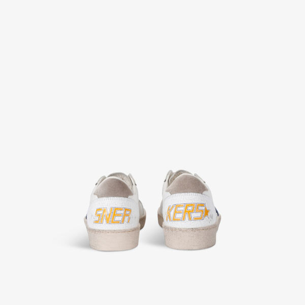 Женские низкие кроссовки Ballstar 11871 из кожи с блестками и звездами Golden Goose, белый — фото 4