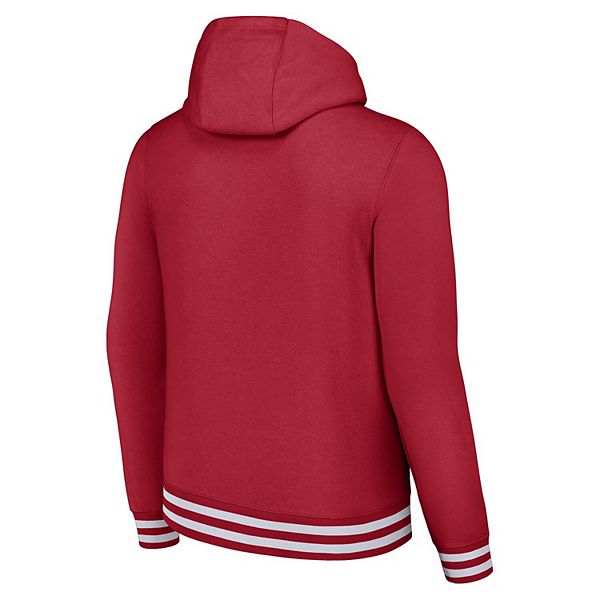Мужской винтажный приталенный худи Oklahoma Sooners цвета малиновый с эффектом поношенности Nike — фото 4