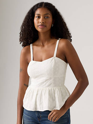 

Топ с баской Lula Eyelet Levi's, цвет Cloud Dancer - White