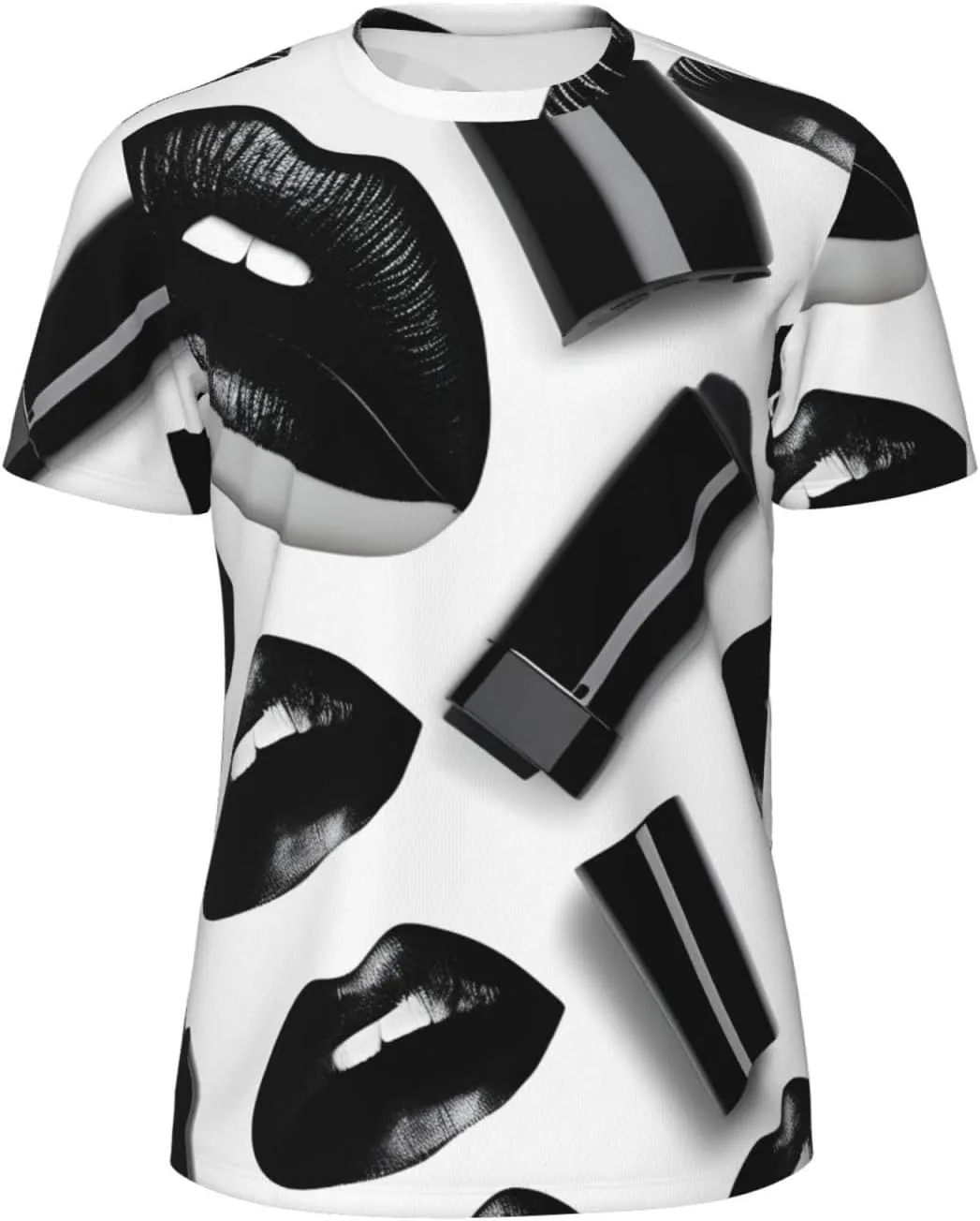 

Футболка мужская летняя Cool Black Lipstick Lips Print, легкая и дышащая SDFHU