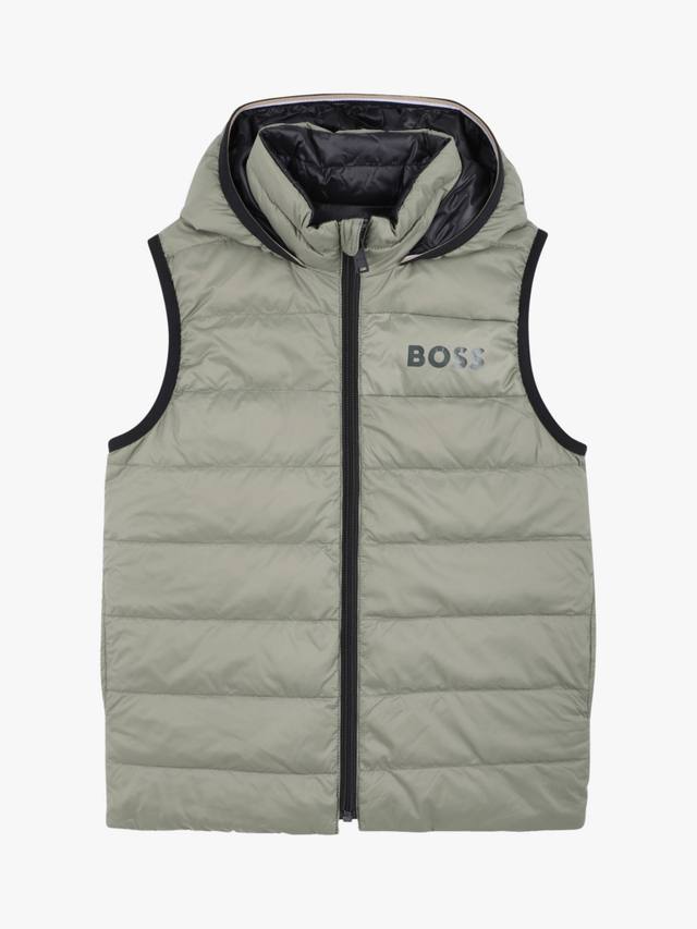 

Детская двусторонняя утепленная безрукавка с капюшоном HUGO BOSS, Green