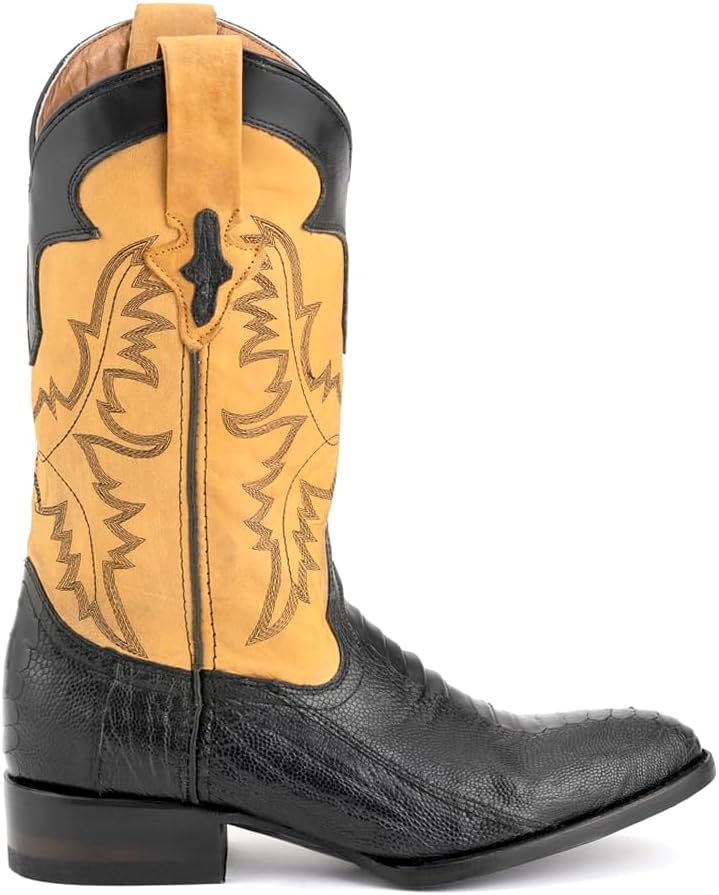 

Мужские повседневные ботинки Ferrini Mens Nash с вышивкой, круглым носком и средней длиной голенища - черные, желтые Ferrini Italia, черный