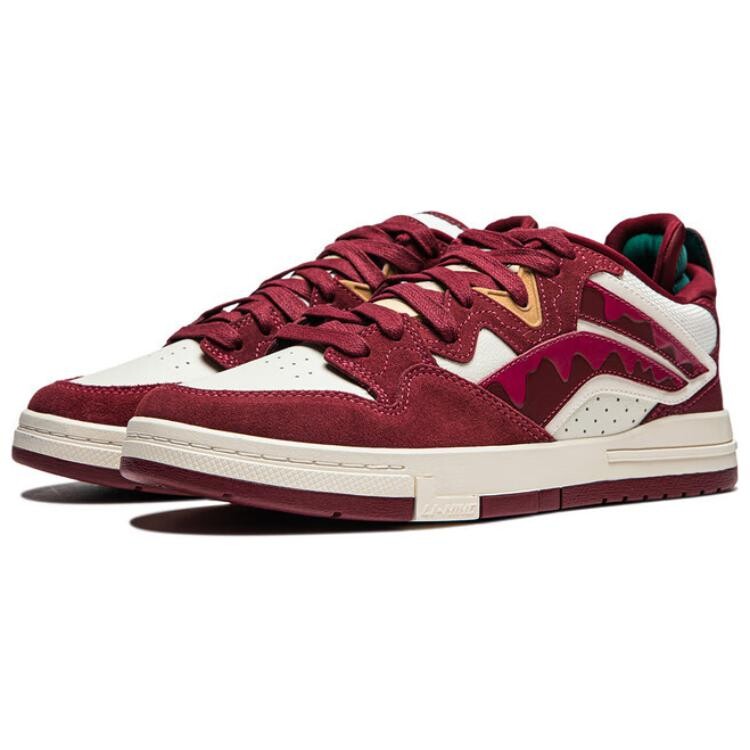 Кроссовки LiNing Wave Pro Skateboarding Shoes Men Low-top Dark Red/ivory White, темно-красный/слоновая кость — фото 3