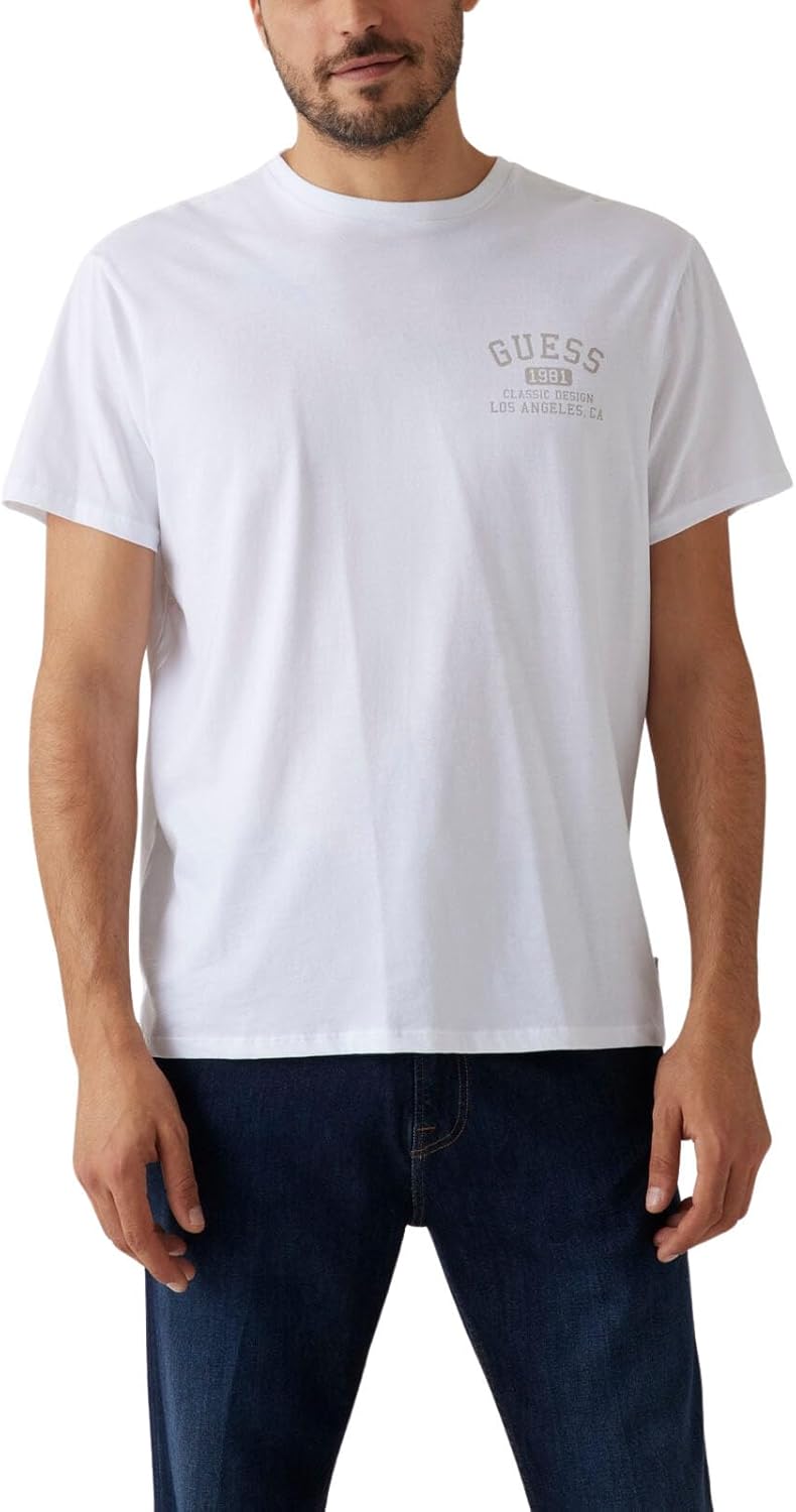 

Мужская футболка GUESS Eco Basic Classic Collegiate, Pure White, Белый, Мужская футболка GUESS Eco Basic Classic Collegiate, Pure White