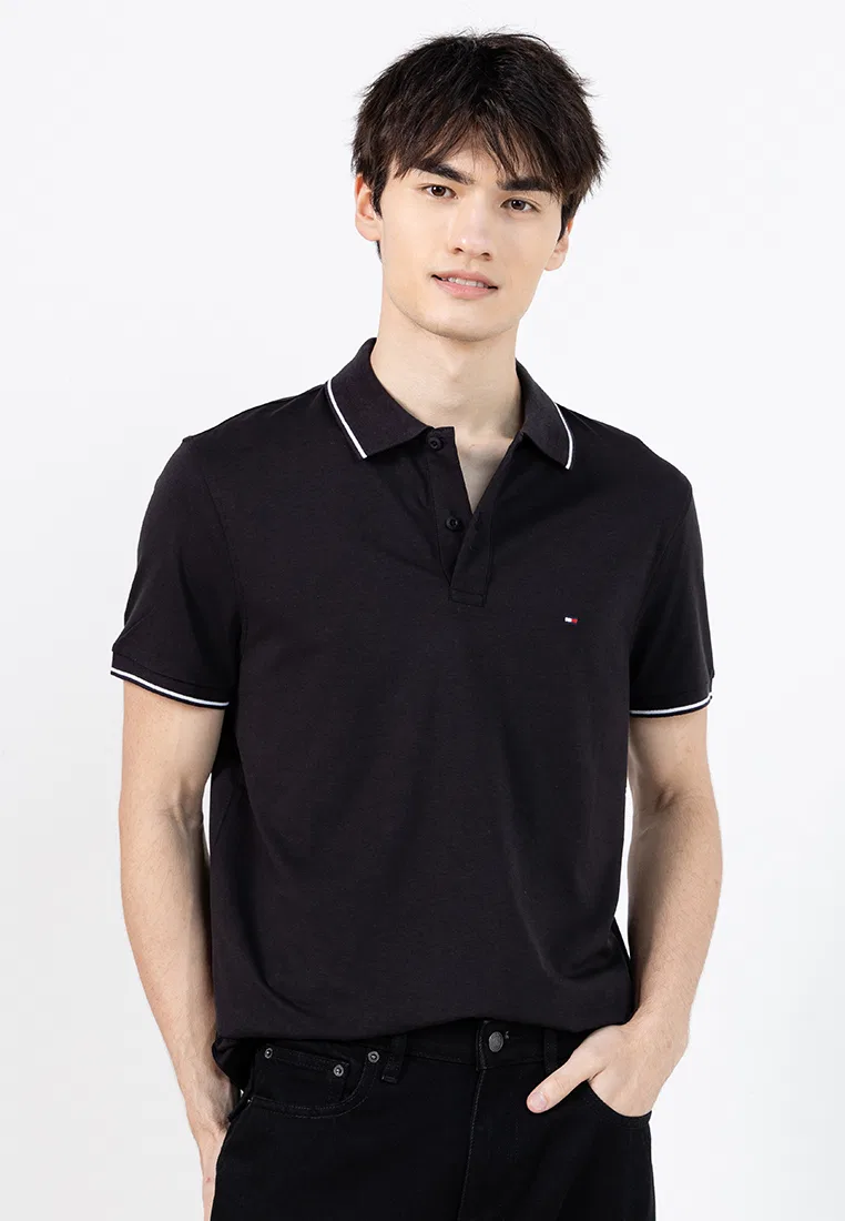 Поло Performance Regular Fit Quick Dry, Th Mainline Tommy Hilfiger, черный/мультиколор