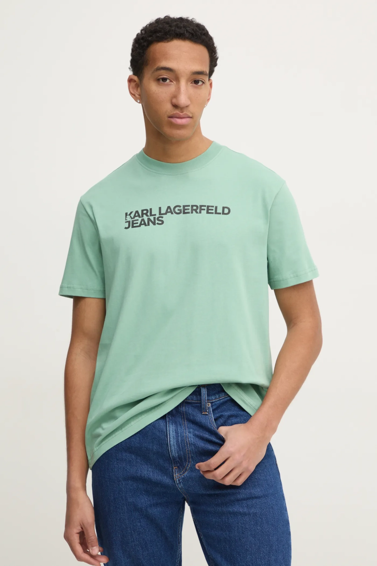 

Хлопковая футболка Karl Lagerfeld Jeans, зеленый