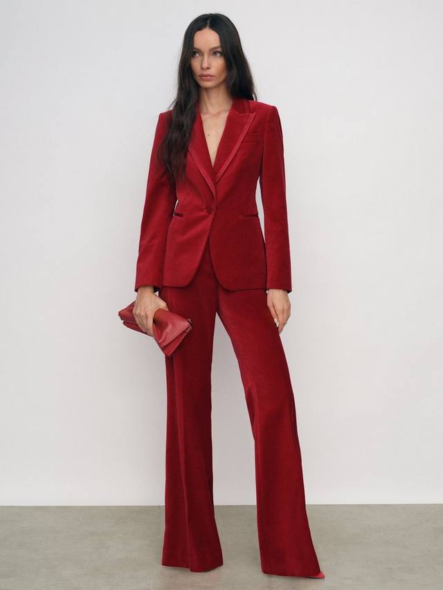 

Узкие брюки-клеш Elia из бархата Petite Reiss, Red