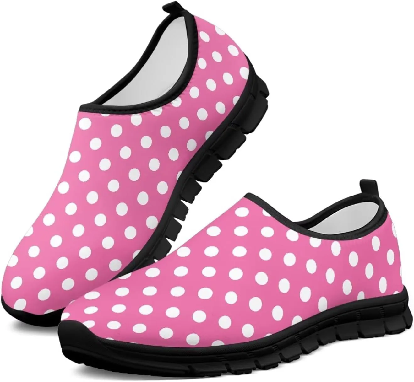 Женские кроссовки Howilath Slip on, дышащие повседневные лоферы для бега, удобная обувь без шнурков с противоскользящей подошвой, белый/розовый