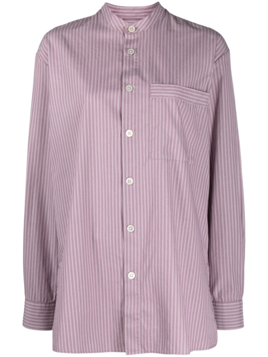 

TEKLA striped organic cotton shirt, фиолетовый