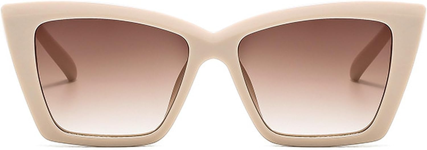 

Ретро-солнцезащитные очки большого квадратного размера «кошачий глаз» для женщин и мужчин, модные коричневые градиентные очки с защитой от УФ-излучения UV400 mincl, Beige Brown