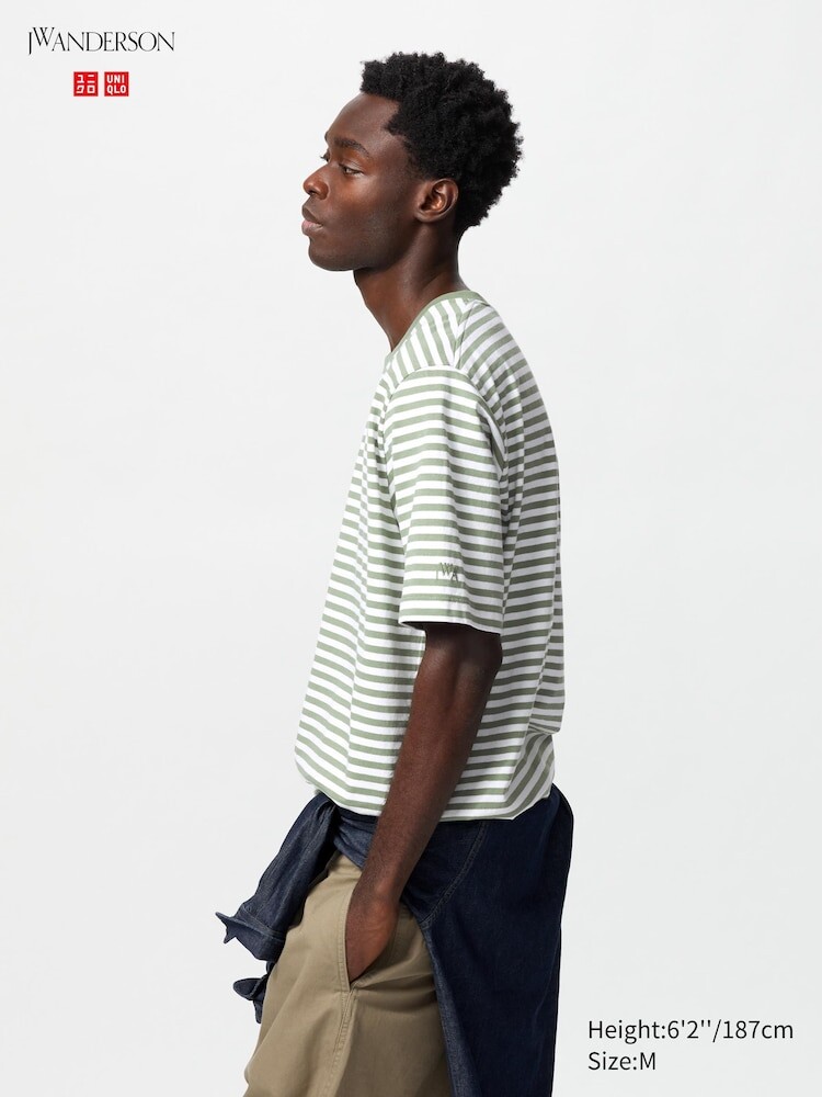 

Футболка полосатая Uniqlo, цвет 53 зеленый