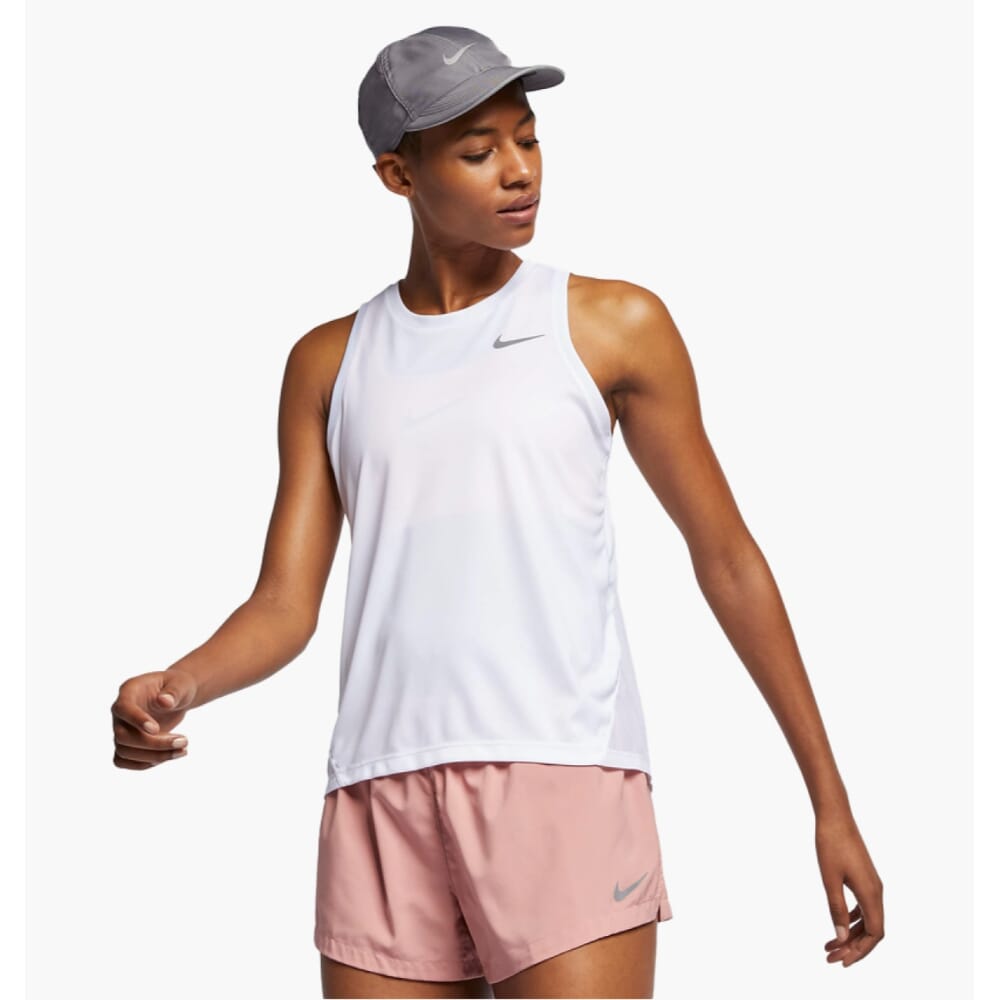 

Майка для бега Nike Miler белая/светоотражающая серебристая AJ8102-100 женская