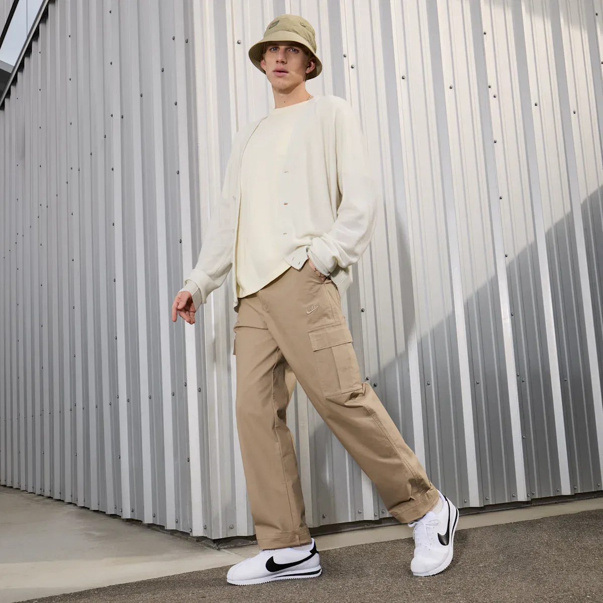 Мужские кожаные кроссовки Cortez Nike, черный — фото 2