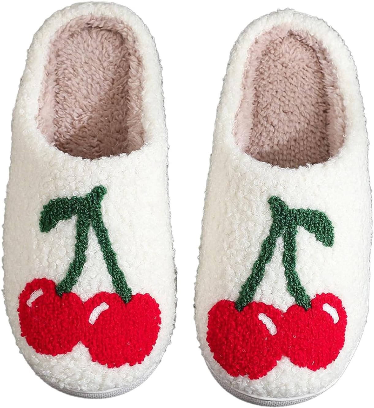 

Женские и мужские домашние тапочки с элегантным бантиком, удобные плюшевые теплые тапочки, легкие, с нескользящей подошвой, для дома и улицы Oukisam, 010 Big Cherry