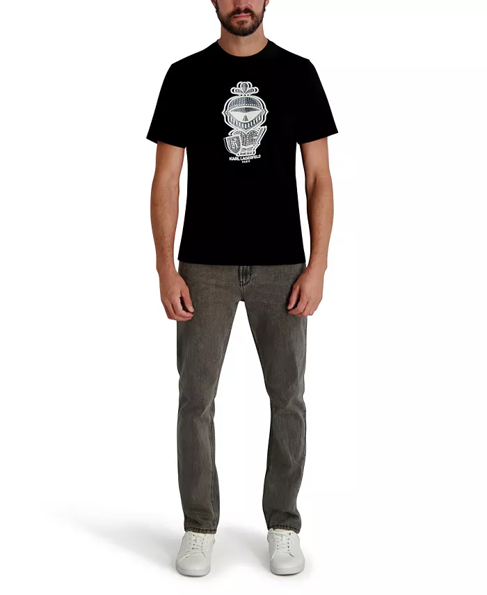 

Мужская футболка с принтом "Драконья чешуя" Karl Lagerfeld Paris, черный