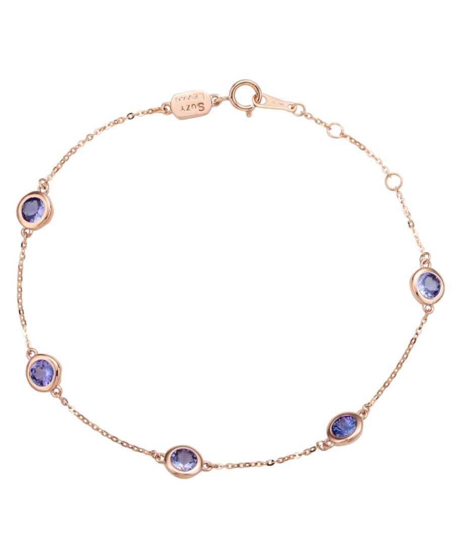 

Браслет Suzy Levian из 14-каратного золота с танзанитом круглой огранки общим весом 1,25 карата Suzy Levian New York, Rose gold