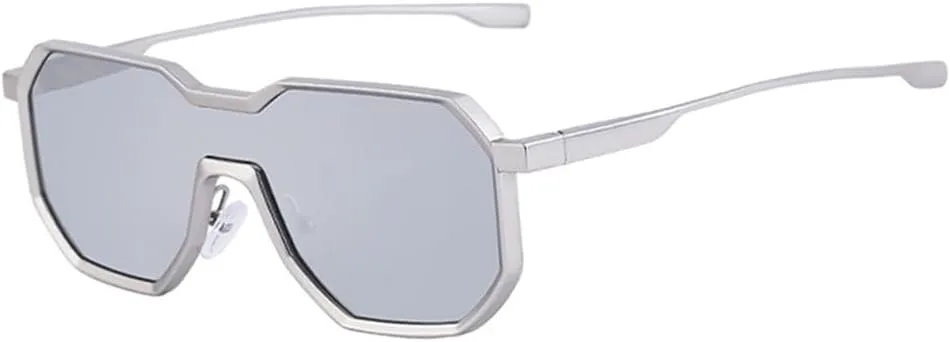 

Солнцезащитные очки UV400 с прозрачным градиентом, цельные, для женщин и мужчин, для бега и занятий спортом на открытом воздухе UYPTK, Matte Silver Mirror