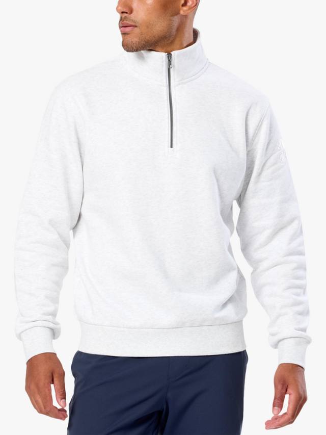 

Мужской оверсайз худи Clubhouse с полумолнией Gym+Coffee, White Marl