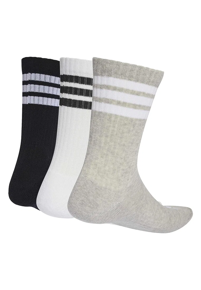 Носки спортивные, 3 пары, 3-Stripes Cushioned Sportswear, Adidas, белый/черный/серый — фото 2