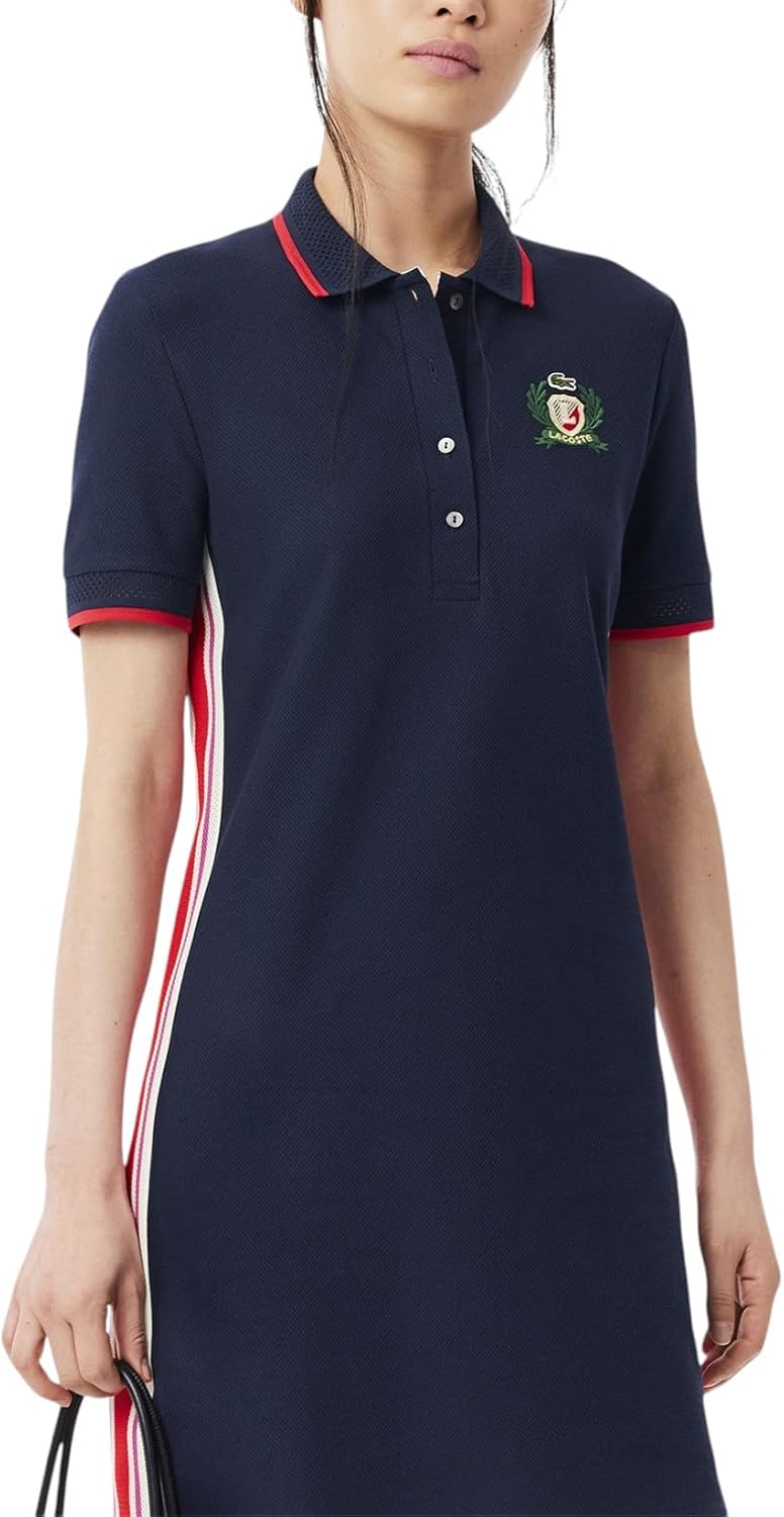 Платье-поло Lacoste Made in France Slim Fit, Navy Blue — фото 2