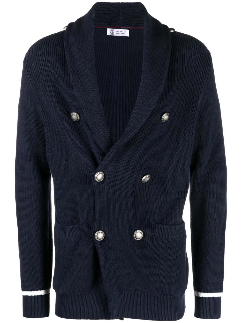 

Двубортный кардиган Brunello Cucinelli, синий