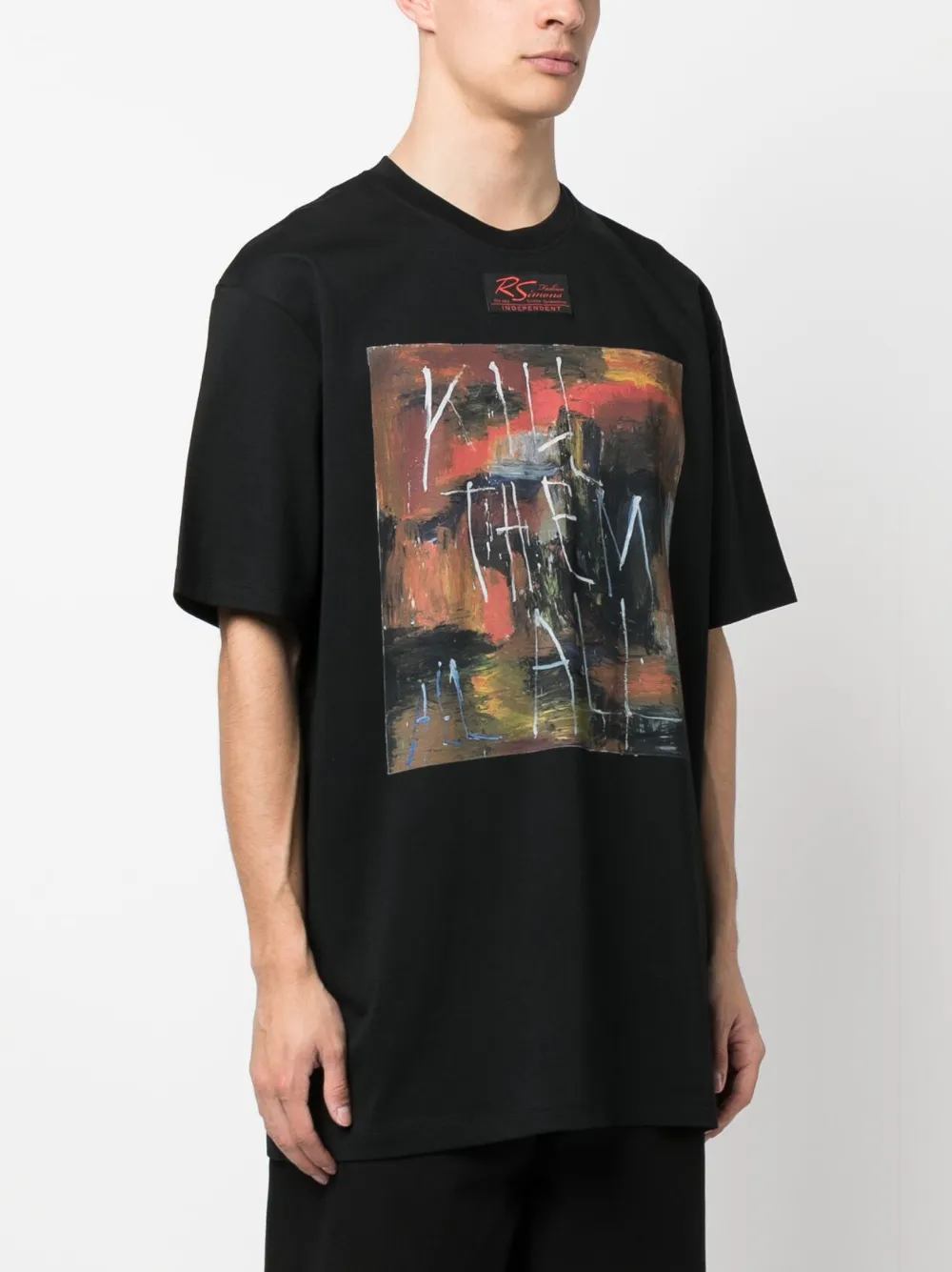 Футболка с графичным принтом Raf Simons, черный — фото 3
