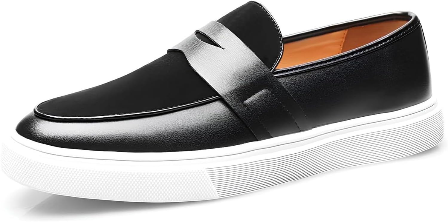 

Мужские модные лоферы с округлым носком, туфли из замши, удобные слипоны, повседневные пенни-лоферы для прогулок, вождения и свиданий Generic, черный
