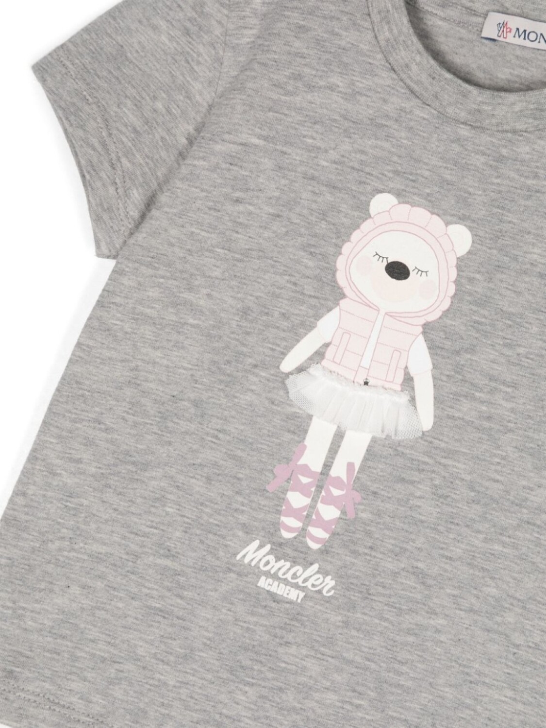 Moncler Enfant футболка с принтом Teddy Bear, серый — фото 3
